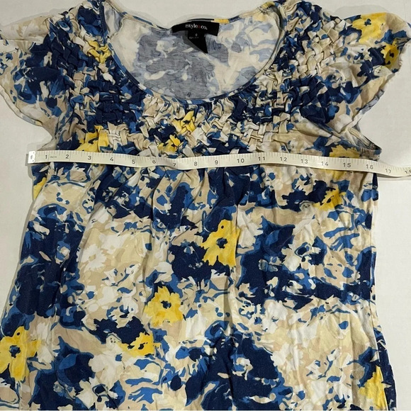 Style&Co Shirt Floral short sleeve top size Small - Picture 5 of 6